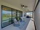 Inviting outdoor patio with cozy seating and serene lake views at 12808 Boggy Creek Dr, Riverview, FL 33579