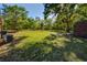 Spacious backyard with large trees providing plenty of shade, and a lush green lawn at 14114 N 301 Hwy, Thonotosassa, FL 33592