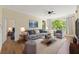 Cozy living room featuring modern furniture, stylish decor, hardwood floors, and ample natural light at 17108 Carrington Park Dr # 711, Tampa, FL 33647