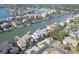 Aerial view of the waterfront community showcasing canals, lush landscaping, and luxury homes at 2829 Seabreeze S Dr, Gulfport, FL 33707