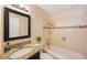 Cozy bathroom featuring granite vanity and tiled shower at 6711 3Rd N St, St Petersburg, FL 33702