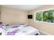 Relaxing bedroom with a large window, a ceiling fan and wall-mounted television at 1830 Bough Ave # 2, Clearwater, FL 33760