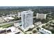 High-rise condominium showcasing architectural design, balconies, and rooftop pool amenities enhancing the lifestyle and curb appeal at 2910 W Barcelona St # 403, Tampa, FL 33629