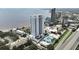 Aerial view of luxury condominium with rooftop amenities, offering a sense of exclusivity and an overview of its prime location at 2910 W Barcelona St # 403, Tampa, FL 33629