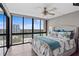 Bright bedroom with large windows and an amazing view of the city from high rise condo at 3301 Bayshore Blvd # 2108B, Tampa, FL 33629