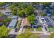 Aerial view of a residential neighborhood featuring tree-lined streets and well-maintained homes at 3504 N 12Th St, Tampa, FL 33605