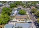 Aerial view showcases a home with a spacious backyard, surrounded by a vibrant neighborhood at 3504 N 12Th St, Tampa, FL 33605