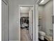 Large walk-in closet for ample storage space and convenience located just off the bathroom at 35965 Saddle Palm Way, Zephyrhills, FL 33541