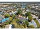 A wide aerial shot highlights the prime location of the home near a waterway and residential community at 4559 Mitcher Rd, New Port Richey, FL 34652