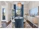 Stately dining room featuring modern furniture, a large window, and sophisticated decor at 4824 Benito Ct, Bradenton, FL 34211