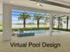 Beautiful pool area featuring a hot tub and a lovely view of the lake and tropical palm trees at 4824 Benito Ct, Bradenton, FL 34211