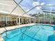 Large, inviting pool with a screened-in enclosure, surrounded by lush greenery and a serene atmosphere at 6716 Frontier Ln, Tampa, FL 33625