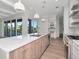 Bright kitchen featuring a large island, modern appliances, and views of the water at 2050 Hawaii Ne Ave, St Petersburg, FL 33703