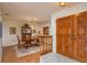 Inviting dining room with a classic chandelier and a decorative china cabinet at 3388 Tarpon Woods Blvd, Palm Harbor, FL 34685