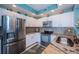 Kitchen features stainless steel appliances, custom backsplash, and granite countertops at 4801 Osprey S Dr # 508, St Petersburg, FL 33711