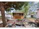 Backyard with a gazebo, pond and manicured landscaping for outdoor relaxation and enjoyment at 5010 45Th N Ave, St Petersburg, FL 33709