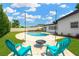 A delightful backyard with a pool, fire pit, and cozy seating, perfect for relaxation and entertaining at 11361 88Th Ave, Seminole, FL 33772