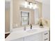 Bathroom featuring modern vanity, ample lighting, and sleek fixtures, creating a spa-like atmosphere for relaxation at 12006 Glenshire Dr, Riverview, FL 33579