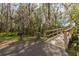 Outdoor picnic area featuring a charcoal grill and a wooden bridge in a scenic, wooded setting at 4206 Preserve Pl, Palm Harbor, FL 34685