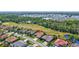 Beautiful aerial view of a house featuring a private pool in a lush green neighborhood with golf course nearby at 5137 Epping Ln, Zephyrhills, FL 33541