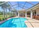Inviting screened-in pool with outdoor seating and lush greenery offering a tranquil outdoor retreat at 5137 Epping Ln, Zephyrhills, FL 33541