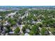 An aerial view of a quiet, tree-filled neighborhood with a grid street layout and easy access to the surrounding city at 15204 Westminister Ave, Clearwater, FL 33760