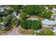 An overhead view of the house and the surrounding neighborhood at 15204 Westminister Ave, Clearwater, FL 33760