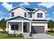 Charming two-story house rendering with a gray garage door, neutral colors, and a well-manicured lawn at 1627 48Th N Ave, St Petersburg, FL 33714