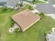 Aerial view of the property showcasing a landscaped yard and patio with firepit at 2218 132Nd E Pl, Parrish, FL 34219