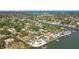 A wide aerial view featuring a residential area with waterfront properties and scenic surroundings at 2970 68Th S Ave, St Petersburg, FL 33712