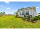 Spacious backyard featuring a well-maintained lawn and newly planted landscaping at 31651 Westbury Estates Ave, Wesley Chapel, FL 33545