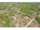 Aerial view of a property, showcasing the land's boundaries surrounded by lush greenery and trees at 33357 Westwood Dr, Ridge Manor, FL 33523