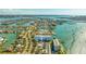 Panoramic aerial view of condo complex, showcasing stunning waterfront location and amenities at 610 Island Way # 302, Clearwater Beach, FL 33767
