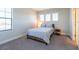Cozy bedroom with plush carpet, bedside table, and bright natural light at 11966 Climbing Fern Ave, Riverview, FL 33579