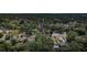 An aerial shot of a neighborhood featuring houses with mature trees surrounding the properties at 2261 Queen S St, St Petersburg, FL 33712