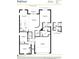 Detailed floor plan showcasing 3 bedrooms, 2 baths, and an open-concept living space at 245 Leafy Way Ave, Spring Hill, FL 34606