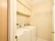Functional laundry room with overhead cabinets and wire shelving at 3103 Taragrove Dr, Tampa, FL 33618