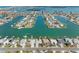 Waterfront homes sit on canals with gulf access in this aerial view of a beautiful neighborhood at 540 115Th Ave, Treasure Island, FL 33706