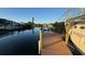 Scenic waterfront view of a dock and calm waterway, ideal for boating and enjoying the peaceful surroundings at 6526 Senegal Palm Way, Apollo Beach, FL 33572