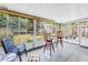Enclosed sunroom with furniture and serene views of the yard at 9044 Lynwood Dr, Seminole, FL 33772