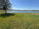 Beautiful backyard with a serene lake view and manicured lawn at 14050 Arbor Pines Dr, Riverview, FL 33579