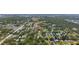 Panoramic view of a residential area with tree-lined streets and easy access to a community pond at 1423 Venetia St, Nokomis, FL 34275