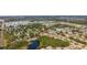 Overhead shot of a quiet residential neighborhood featuring lush greenery and ponds at 1423 Venetia St, Nokomis, FL 34275