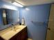 Functional bathroom with a vanity, framed mirror, and basic fixtures at 1710 7Th Sw St # 24, Ruskin, FL 33570