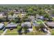 Aerial view of the home in a neighborhood filled with mature trees at 1764 St Croix Dr, Clearwater, FL 33759
