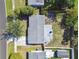 Overhead aerial of the house highlighting the backyard and surrounding neighborhood at 1764 St Croix Dr, Clearwater, FL 33759