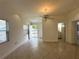 Bright living room featuring recessed lighting, ceiling fan, and tile floors at 2315 Carroll Pl, Tampa, FL 33612