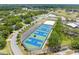Aerial view of community recreation area featuring basketball and sand volleyball courts at 5946 81St N Ave, Pinellas Park, FL 33781