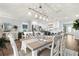 Dining room showcasing a dining table with seating, modern lighting and open floor plan at 611 Limetree Dr, Oldsmar, FL 34677