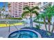 Relaxing hot tub area with elegant landscaping, near beachfront condos at 1350 Gulf Blvd # 301, Clearwater Beach, FL 33767